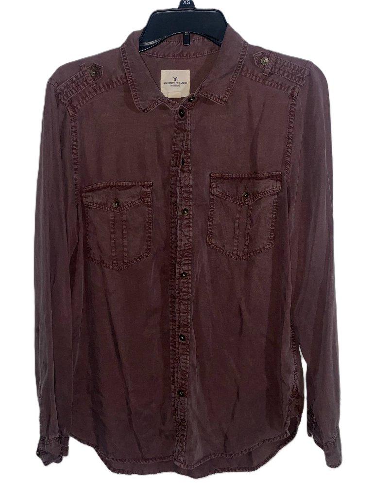 Y2k Grunge Washed Mauve Button Up Shirt Vintage Streetwear American Eagle M